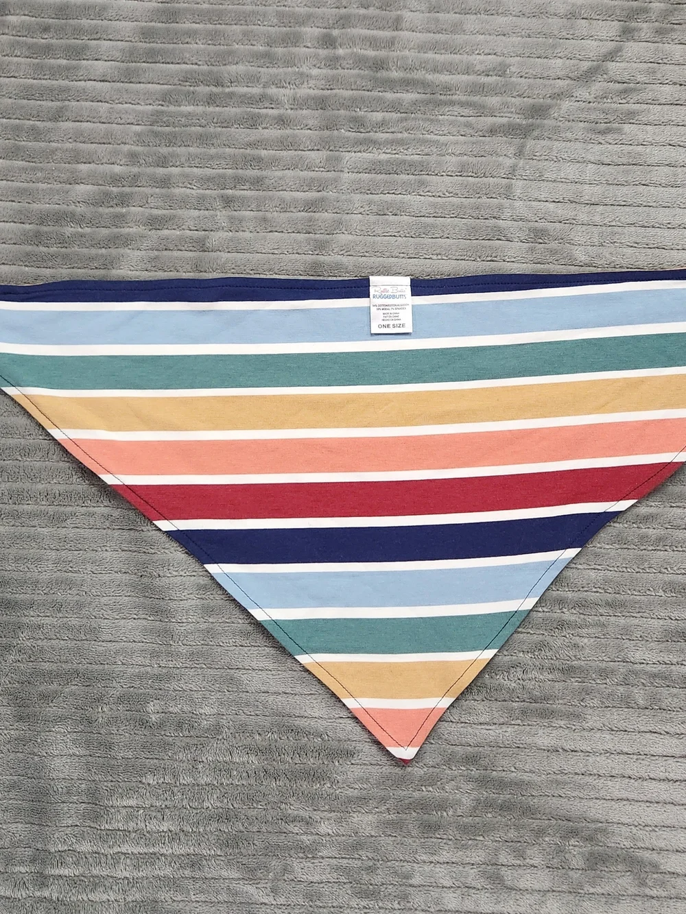 Ruffle butts ruggedbutts Striped Triangle Bandana Bib in Multicolor Stripes